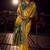yellow viscose dola lace saree with handwork blouse piece