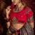 lavender viscose dola lace saree with handwork blouse piece