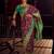 maroon viscose dola lace saree with handwork blouse piece