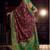 maroon viscose dola lace saree with handwork blouse piece