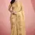 beige silk blend tissue zari weaving saree with blouse piece