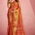 orange silk blend tissue zari weaving saree with blouse piece