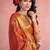 orange silk blend tissue zari weaving saree with blouse piece