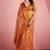 orange silk blend tissue zari weaving saree with blouse piece