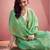 sea green silk blend tissue zari weaving saree with blouse piece