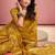 mustard silk blend tissue zari weaving saree with blouse piece