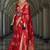 red silk blend tissue zari weaving saree with blouse piece