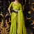 parrot green silk blend tissue zari weaving saree with blouse piece