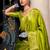 parrot green silk blend tissue zari weaving saree with blouse piece