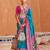 sky blue silk blend zari weaving and patola border saree with blouse piece