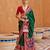 dark green silk blend zari weaving and patola border saree with blouse piece