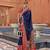 navy blue silk blend zari weaving and patola border saree with blouse piece
