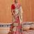 beige silk blend zari weaving and patola border saree with blouse piece