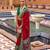 red silk blend zari weaving and patola border saree with blouse piece