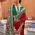 red silk blend zari weaving and patola border saree with blouse piece