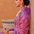 pink silk blend zari weaving and patola border saree with blouse piece