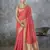 red corron silk blend zari woven saree with blouse piece