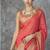 red corron silk blend zari woven saree with blouse piece