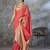 red corron silk blend zari woven saree with blouse piece