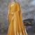 mustard corron silk blend zari woven saree with blouse piece