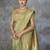 green corron silk blend zari woven saree with blouse piece