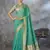 mint corron silk blend zari woven saree with blouse piece