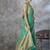 mint corron silk blend zari woven saree with blouse piece