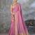 pink corron silk blend zari woven saree with blouse piece