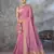 pink corron silk blend zari woven saree with blouse piece