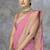 pink corron silk blend zari woven saree with blouse piece