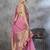 pink corron silk blend zari woven saree with blouse piece