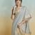 grey handloom khadi silk blend zari woven saree with blouse piece