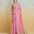 pink handloom khadi silk blend zari woven saree with blouse piece