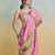 pink handloom khadi silk blend zari woven saree with blouse piece