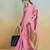 pink handloom khadi silk blend zari woven saree with blouse piece
