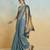 blue handloom khadi silk blend zari woven saree with blouse piece