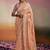peach viscose dola minakari pallu saree with fancy blouse piece