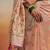 peach viscose dola minakari pallu saree with fancy blouse piece