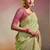 olive viscose dola minakari pallu saree with fancy blouse piece