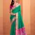 green silk blend zari weaving patola saree with blouse