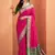 magenta silk blend zari weaving patola saree with blouse