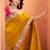 yellow silk blend zari weaving patola saree with blouse