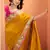 yellow silk blend zari weaving patola saree with blouse