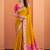 yellow silk blend zari weaving patola saree with blouse