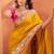 yellow silk blend zari weaving patola saree with blouse