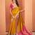 yellow silk blend zari weaving patola saree with blouse