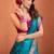teal silk blend zari weaving work saree with blouse