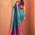 teal silk blend zari weaving work saree with blouse