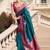 teal silk blend zari weaving work saree with blouse