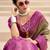 brown silk blend zari weaving work saree with blouse